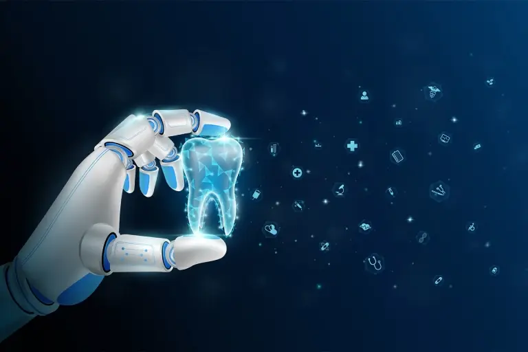 Illustration of AI supporting dental care